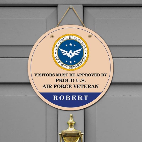 Door sign - Visitors must be approved Air force Online Sale