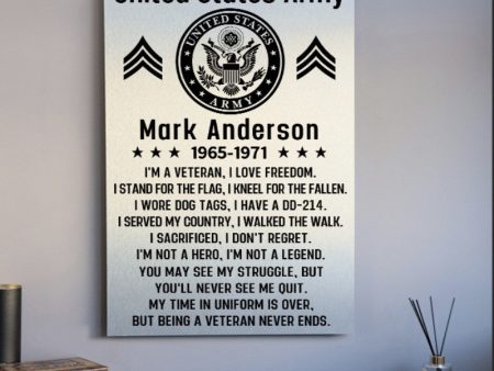 Brushed Aluminum Print For Veteran - I m a Veteran, I love Freedom Hot on Sale