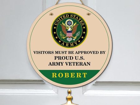 Door sign - Visitors must be approved Army Online Hot Sale