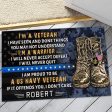 Veteran door mat with your name - I am proud Navy Fashion