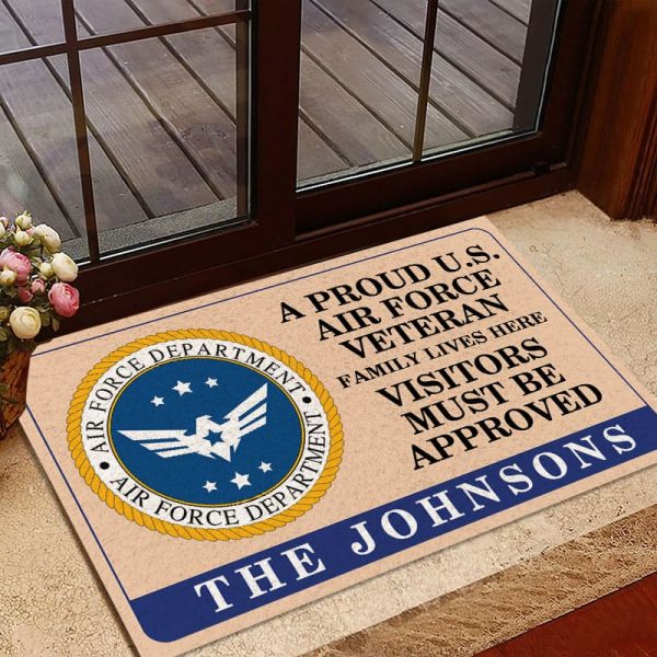 Veteran door mat with your name - Family pride Air Force For Cheap