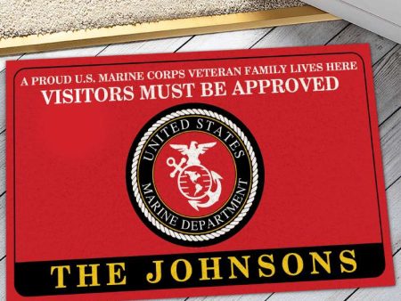 Veteran door mat with your name - Family brightness Marine Corps For Discount