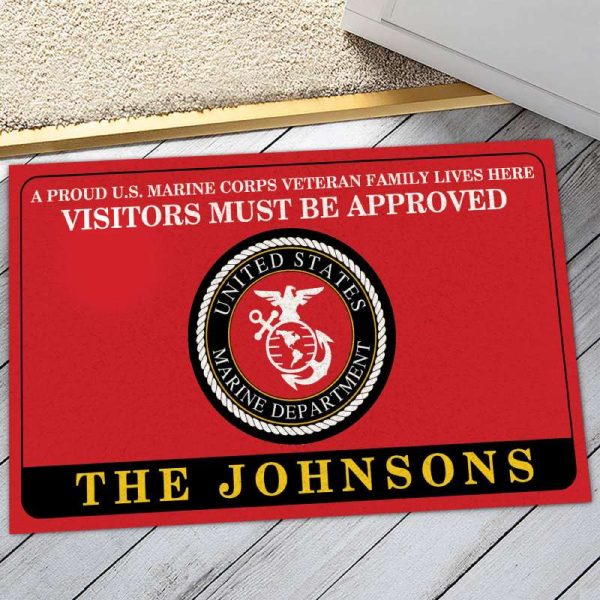 Veteran door mat with your name - Family brightness Marine Corps For Discount