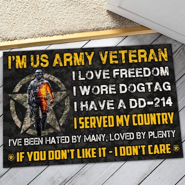 Veteran door mat with your name - Unbroken Veteran Army For Sale