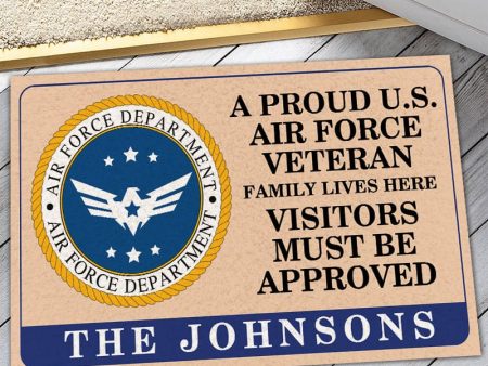 Veteran door mat with your name - Family pride Air Force For Cheap