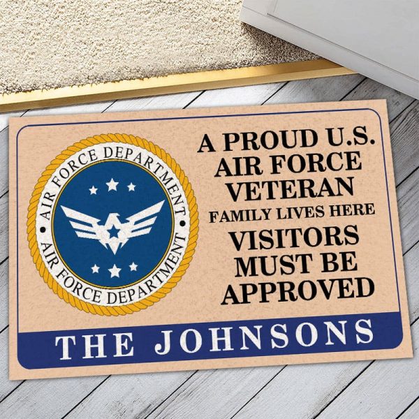 Veteran door mat with your name - Family pride Air Force For Cheap