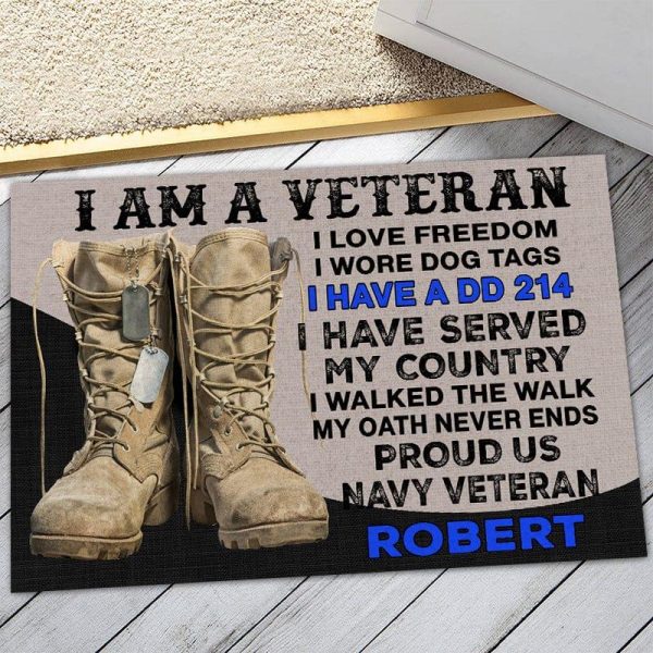 Veteran door mat with your name - Veteran s charter Navy Online