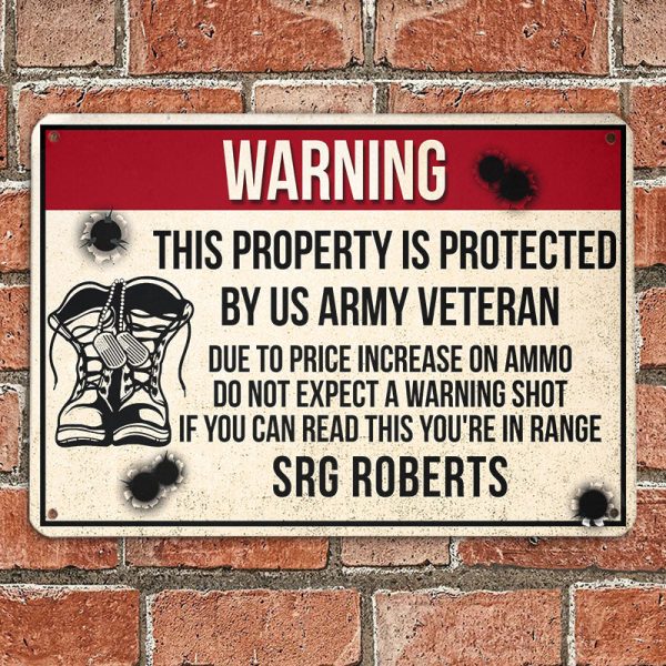 Army bullets - Gift for a Veteran - Personalised Custom Metal Sign Online