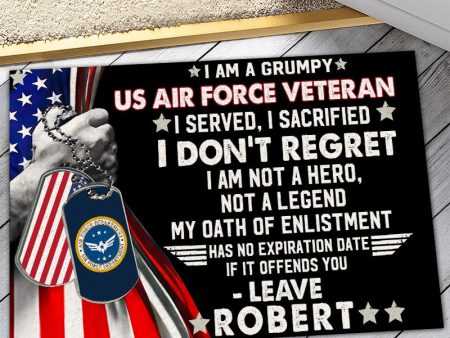 Veteran door mat with your name - I am not a legend Air Force Online Hot Sale