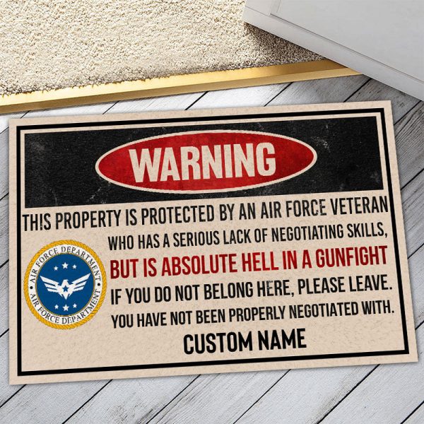 Personalized door mat with your name - Proud veteran lives here Hot on Sale