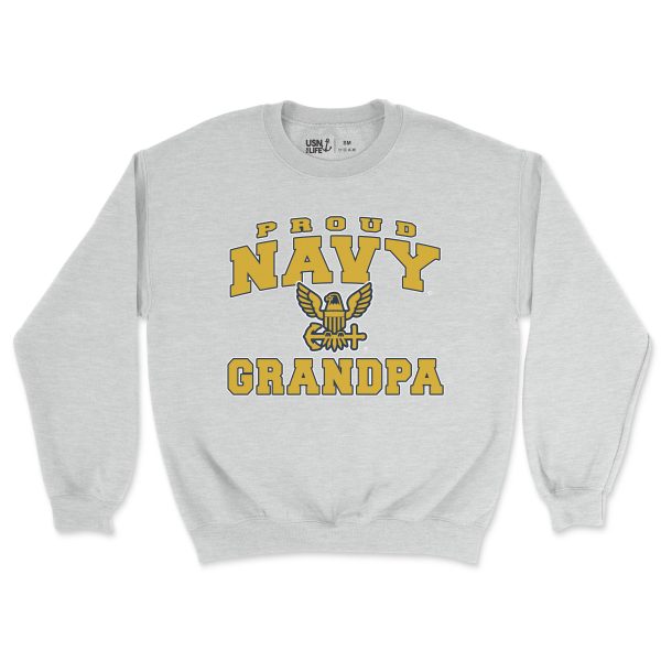 Proud Navy Grandpa Men s Sweatshirt For Cheap