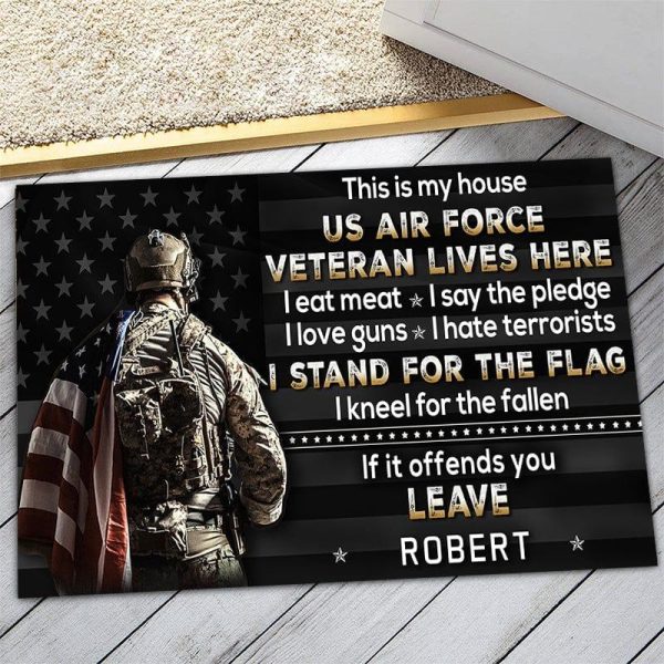 Veteran door mat with your name - This is my house Air Force Online now