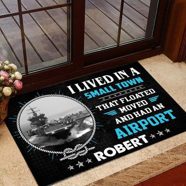 Veteran door mat with your name - I am pround to be a part of USN Discount