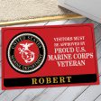 Veteran door mat with your name - Bright symbol Marine Corps Online Hot Sale