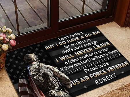 Veteran door mat with your name - I never leave brothers Air Force Cheap