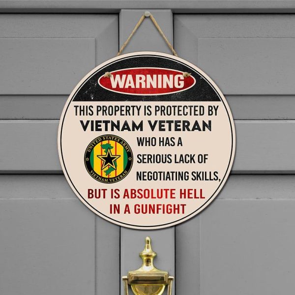 Door sign - Warning Vietnam veteran Sale