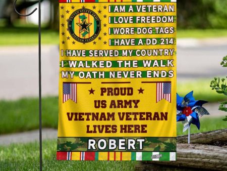 Personalized Flag for a Vietnam Veteran  - I am a Veteran Online Sale