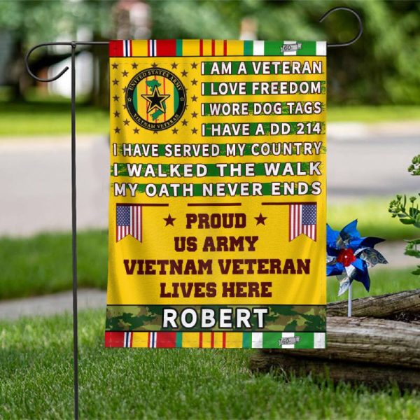 Personalized Flag for a Vietnam Veteran  - I am a Veteran Online Sale