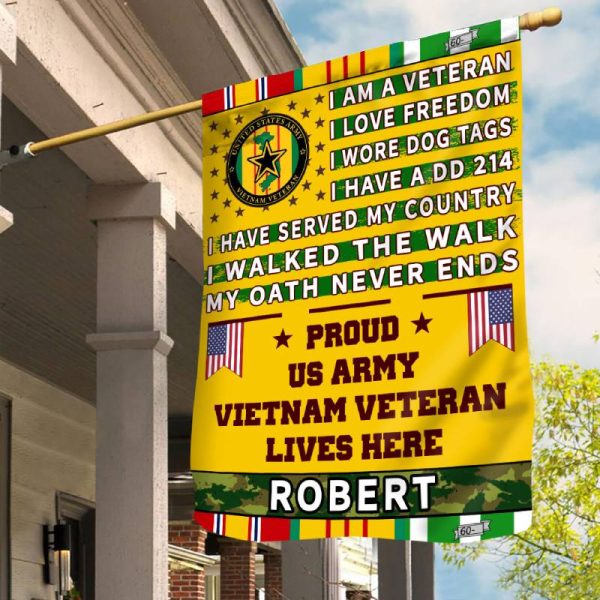 Personalized Flag for a Vietnam Veteran  - I am a Veteran Online Sale