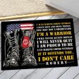 Veteran door mat with your name - I will never quit Marine Corps Discount