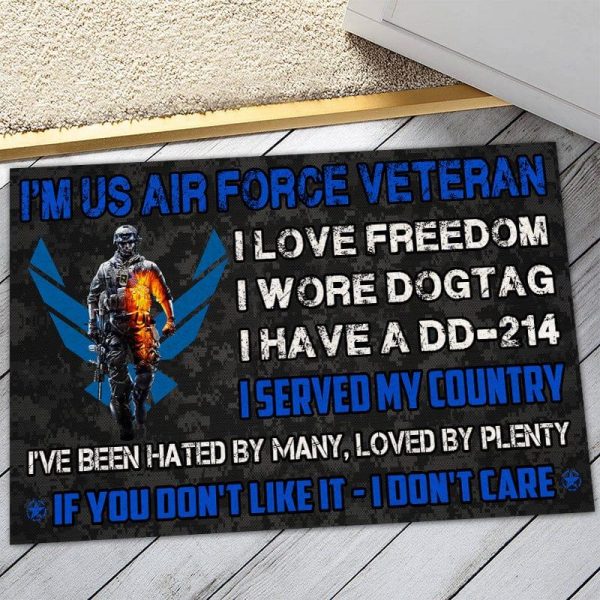 Veteran door mat with your name - Unbroken Veteran Air Force Fashion