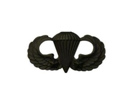 U.S. Army Combat Parachutists Jump Wings Basic (2 Jumps) Sta-Brite® Black Metal Pin-on Badge Online now