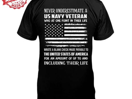 A blank check made payable to the US - T-Shirt Navy For Cheap