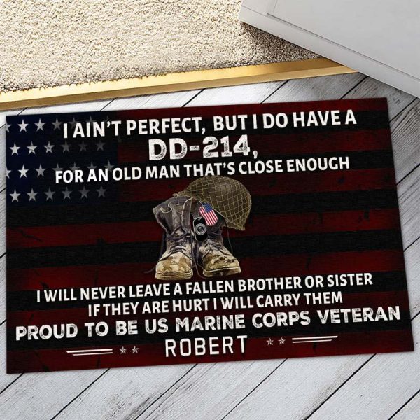 Veteran door mat with your name - Ammunition Marine Corps For Cheap