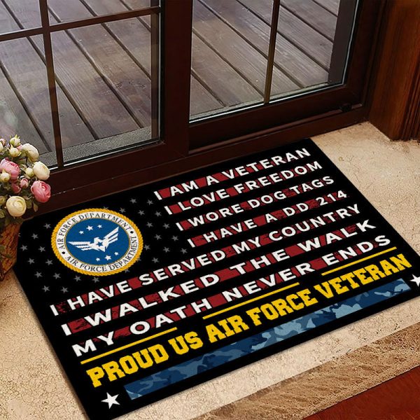 Veteran door mat with your name - Pride Air Force For Discount