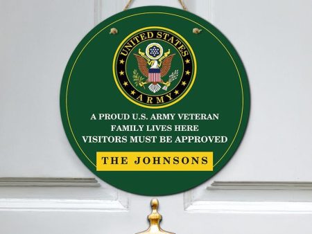 Door sign - A proud veteran family Army Online Sale