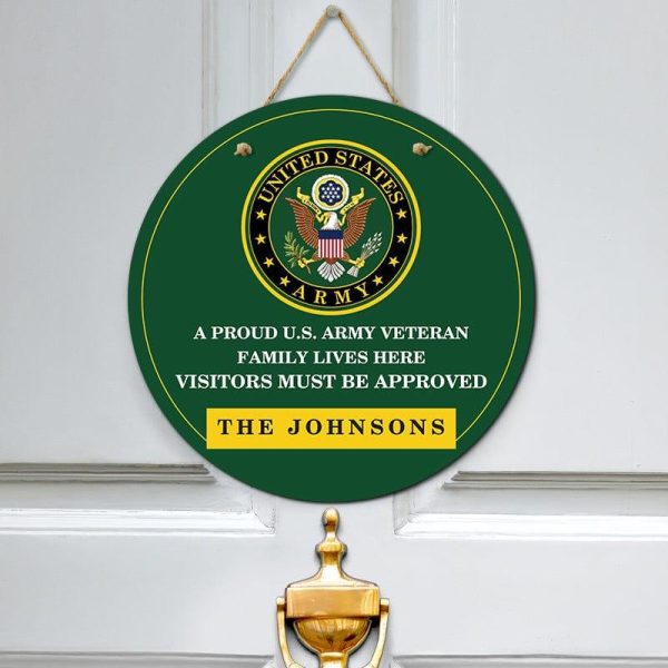 Door sign - A proud veteran family Army Online Sale