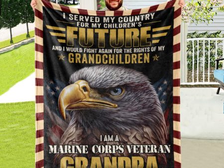 Veteran blanket - I served my country Marine corps For Sale