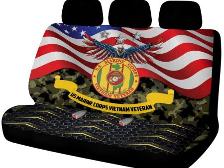 Personalized Back Car Seat for Vietnam Veteran - Eagle With Symbol Marine Corps For Cheap