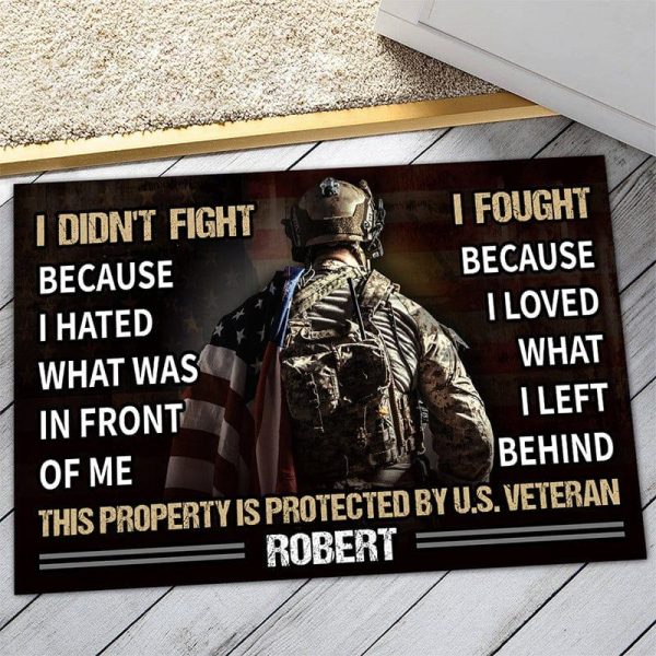 Veteran door mat with your name - Glory to Veteran Online now