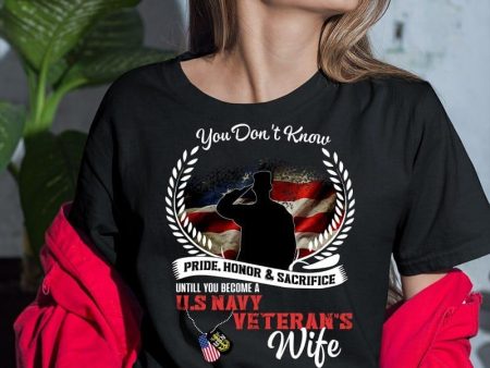 Becoming veteran s wife T-shirt Navy Hot on Sale