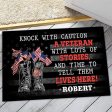 Veteran door mat - Knock with the caution Fashion