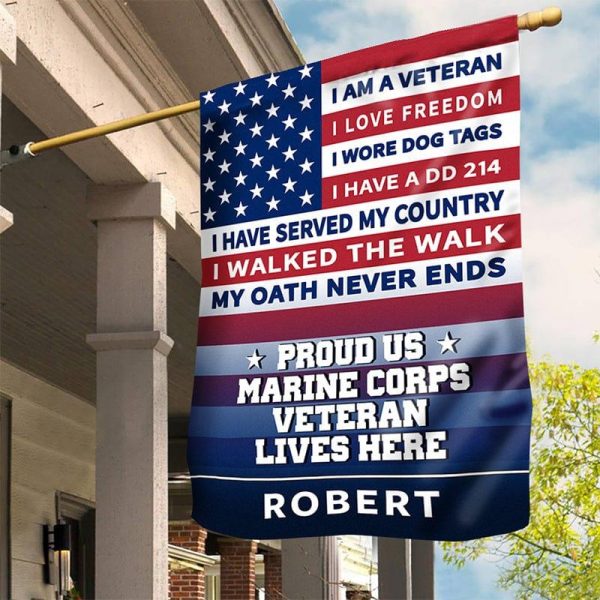 Veteran Flag - I love Freedom Marine corps Online Hot Sale