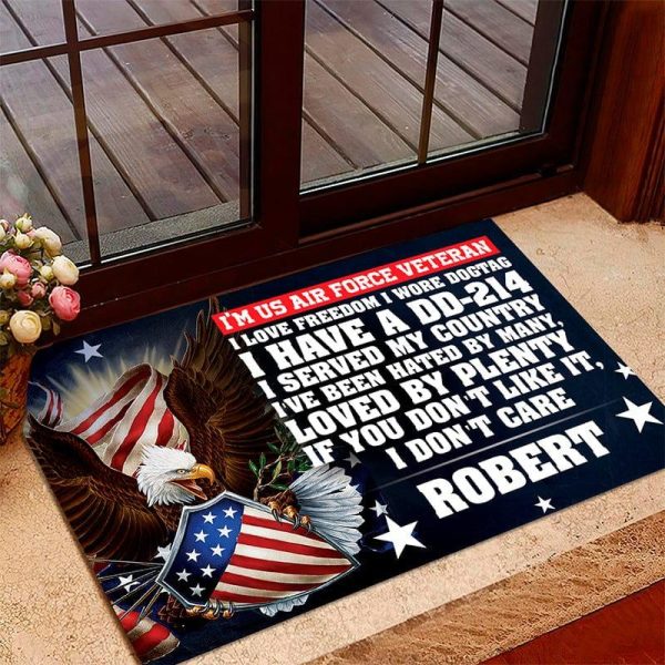 Veteran door mat with your name - I served my country Air Force Online Hot Sale