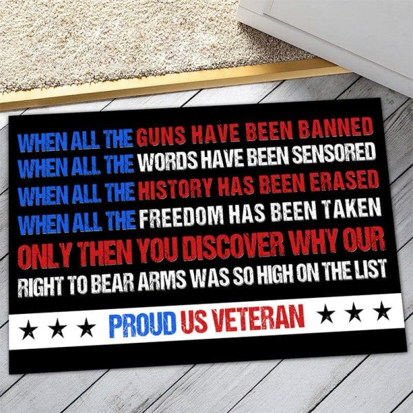 Veteran door mat with your name - Proud US Veteran Online Sale