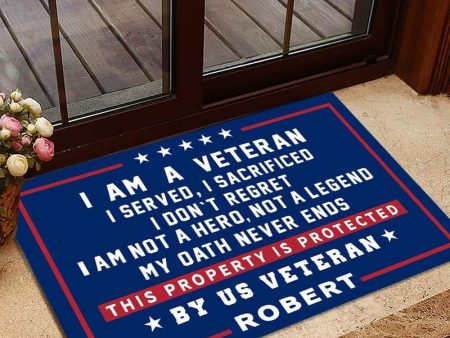 Veteran door mat with your name - This property is protected Hot on Sale