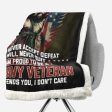 Veteran blanket - Warrioir power Navy Fashion