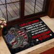 Veteran door mat with your name - I m brave Sale