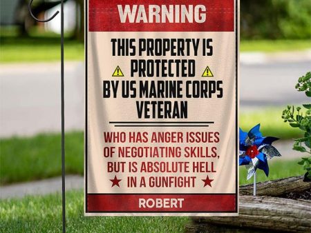 Veteran Flag - Warning Marine corps Sale