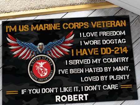 Veteran door mat with your name - USA Eagle Marine Corps Fashion