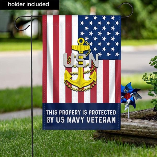 Veteran Flag - This propery is protected Navy For Sale