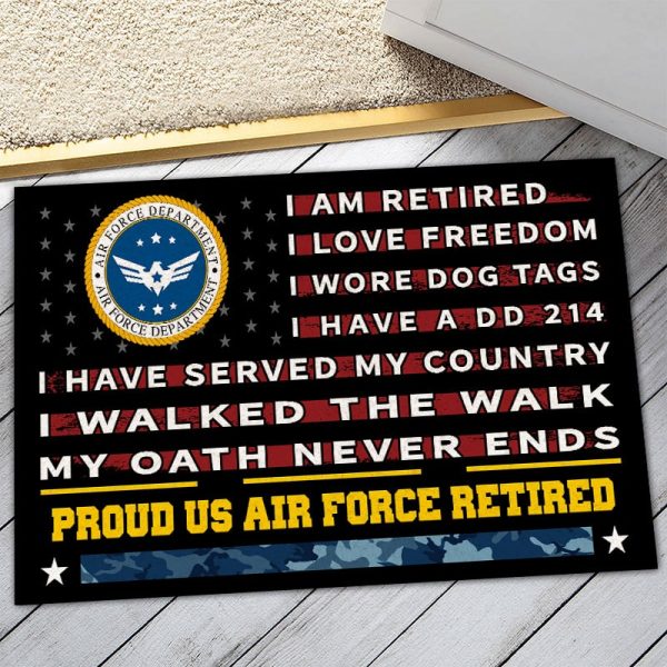 Veteran door mat with your name - Pride Air Force For Discount