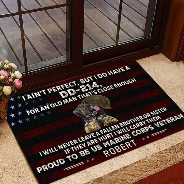 Veteran door mat with your name - Ammunition Marine Corps For Cheap