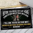 Veteran door mat with your name - Don t attack me Air Force on Sale