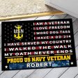 Veteran door mat with your name - Pride Navy For Discount