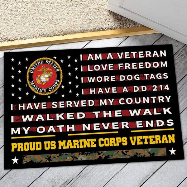 Veteran door mat - Pride Marine Corps on Sale